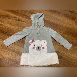 Gray Bear Hoodie Top for Kids